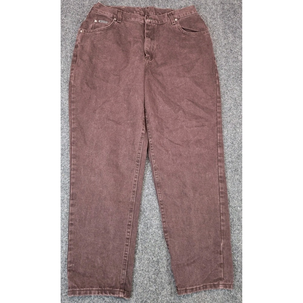 Vintage Lee Riveted Jeans Womens 18 Petite Brown USA